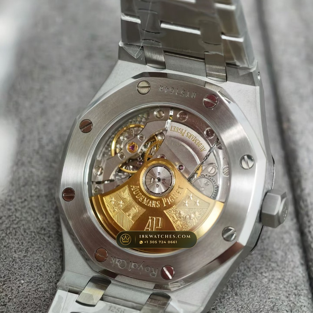 Audemars Piguet Royal Oak Selfwinding 37mm Custom Tapestry Dial Deep Crystal Optics Ref. 15450ST — Studio Gallery Plate VI in 904L Stainless Steel Custom Architecture (132.6g Verified Mass, Audemars Piguet Cal. 3120 / Cal. 5900)