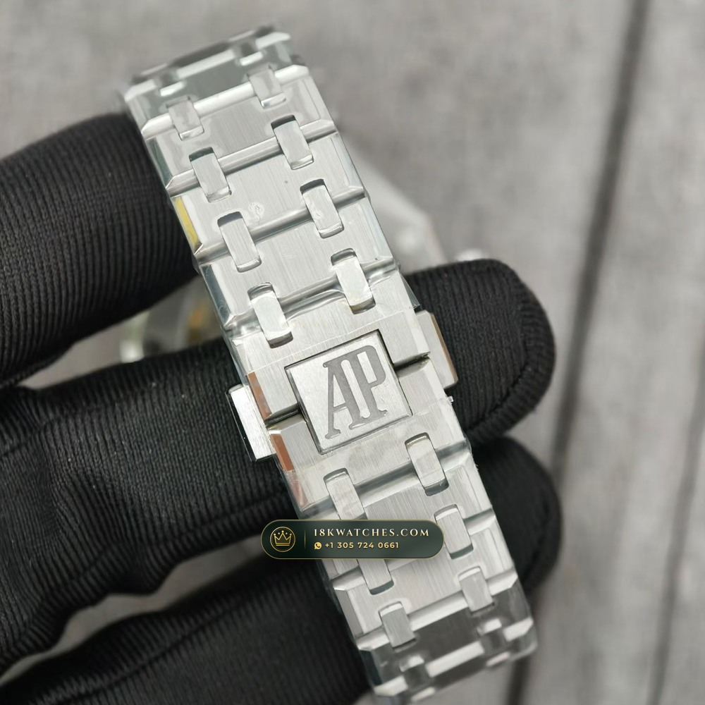 Audemars Piguet Royal Oak Selfwinding 37mm Custom Tapestry Dial Deep Crystal Optics Ref. 15450ST — Studio Gallery Plate VII in 904L Stainless Steel Custom Architecture (132.6g Verified Mass, Audemars Piguet Cal. 3120 / Cal. 5900)