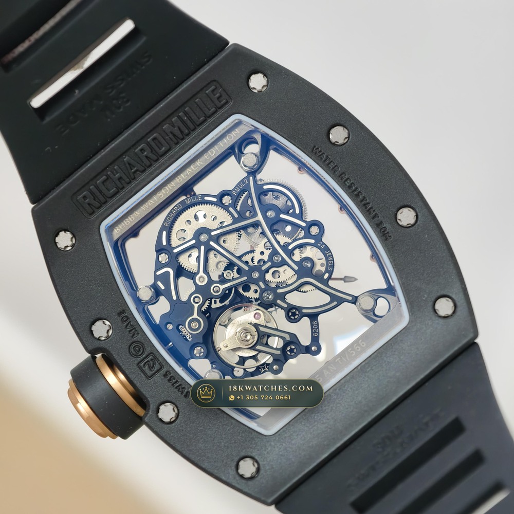 Richard Mille RM 055 Bubba Watson Manual Winding Asia Limited Edition 5-Axis CNC Case — Studio Gallery Plate VI in ATZ White Ceramic & Grade 5 Titanium (66.3g Verified Mass, Richard Mille Cal. RMUL2 Grade 5 Titanium Skeleton)