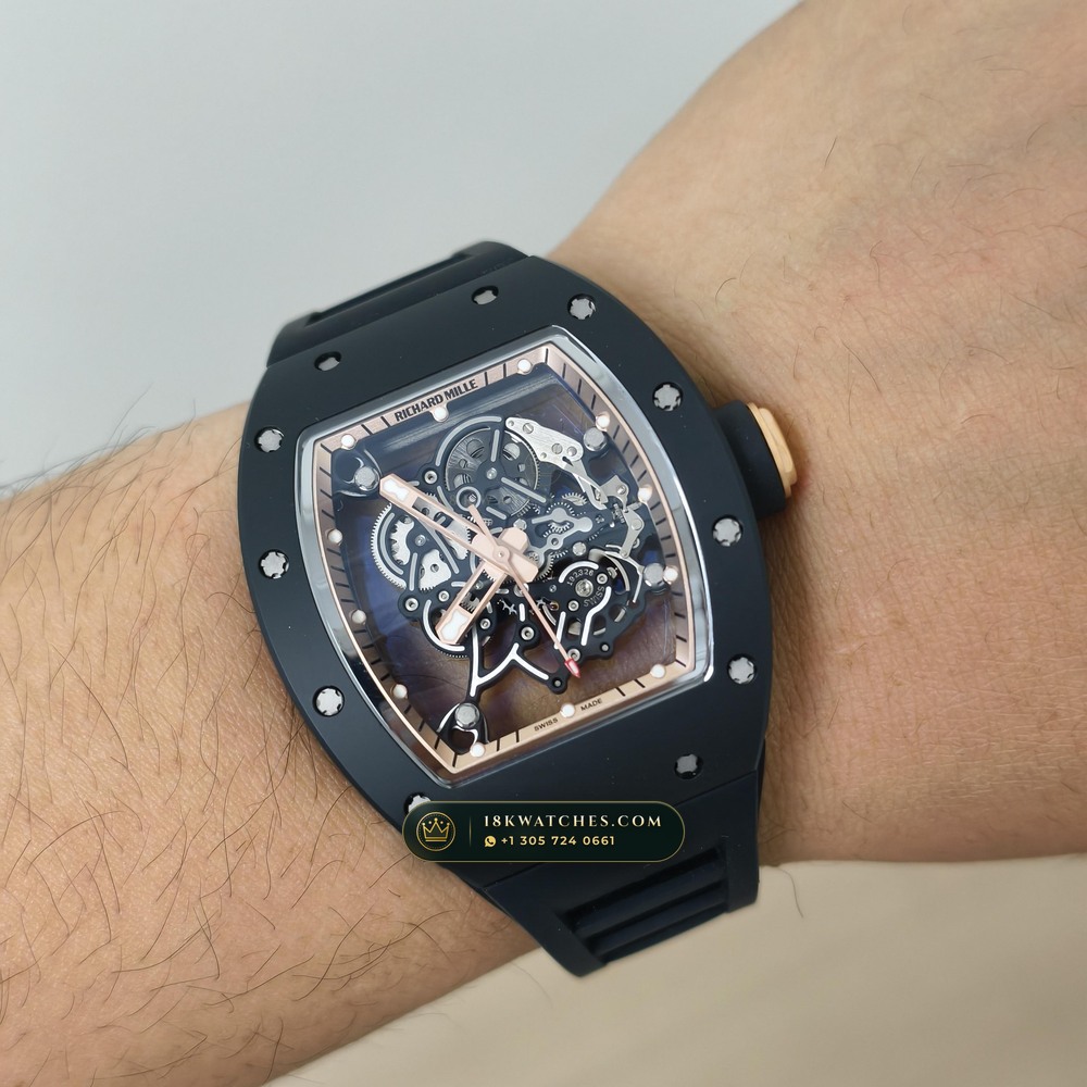 Richard Mille RM 055 Bubba Watson Manual Winding Asia Limited Edition 5-Axis CNC Case — Studio Gallery Plate VII in ATZ White Ceramic & Grade 5 Titanium (66.3g Verified Mass, Richard Mille Cal. RMUL2 Grade 5 Titanium Skeleton)