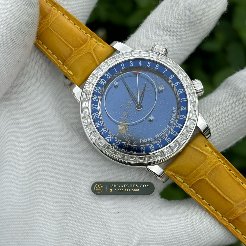 Patek Philippe Grand Complications Sky Moon Celestial Diamond-Set Bezel 18K White Gold Ref. 6102G — Studio Gallery Plate III in 18K White Gold Au750 (128.4g Verified Mass, Patek Philippe Cal. 240 LU CL C - 22K Gold Micro-Rotor)