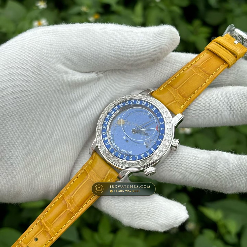 Patek Philippe Grand Complications Sky Moon Celestial Diamond-Set Bezel 18K White Gold Ref. 6102G — Studio Gallery Plate IV in 18K White Gold Au750 (128.4g Verified Mass, Patek Philippe Cal. 240 LU CL C - 22K Gold Micro-Rotor)