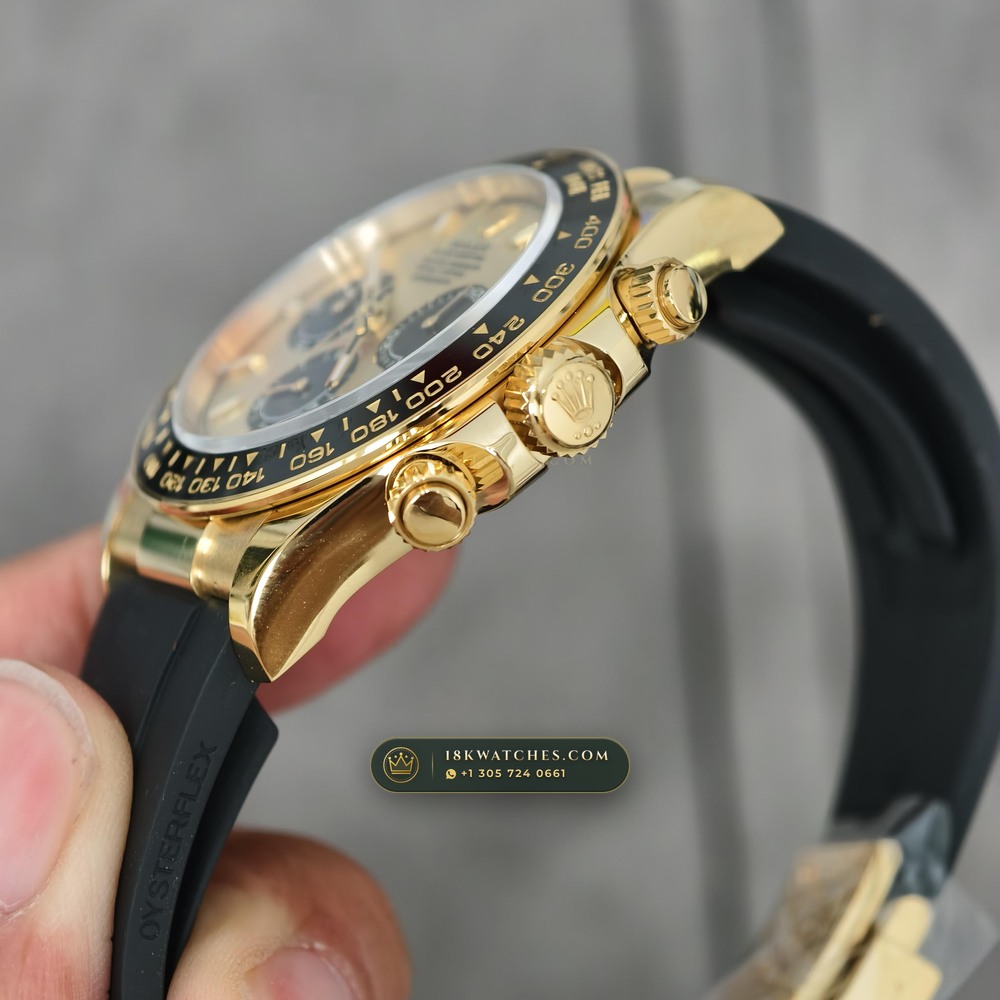 Rolex Cosmograph Daytona 18K Yellow Gold Chronometer Regulated Spec Ref. 126518LN — Studio Gallery Plate IV in 18K Yellow Gold Au750 (160.9g Verified Mass, Rolex Manufacture Cal. 4131 - 72h Power Reserve)