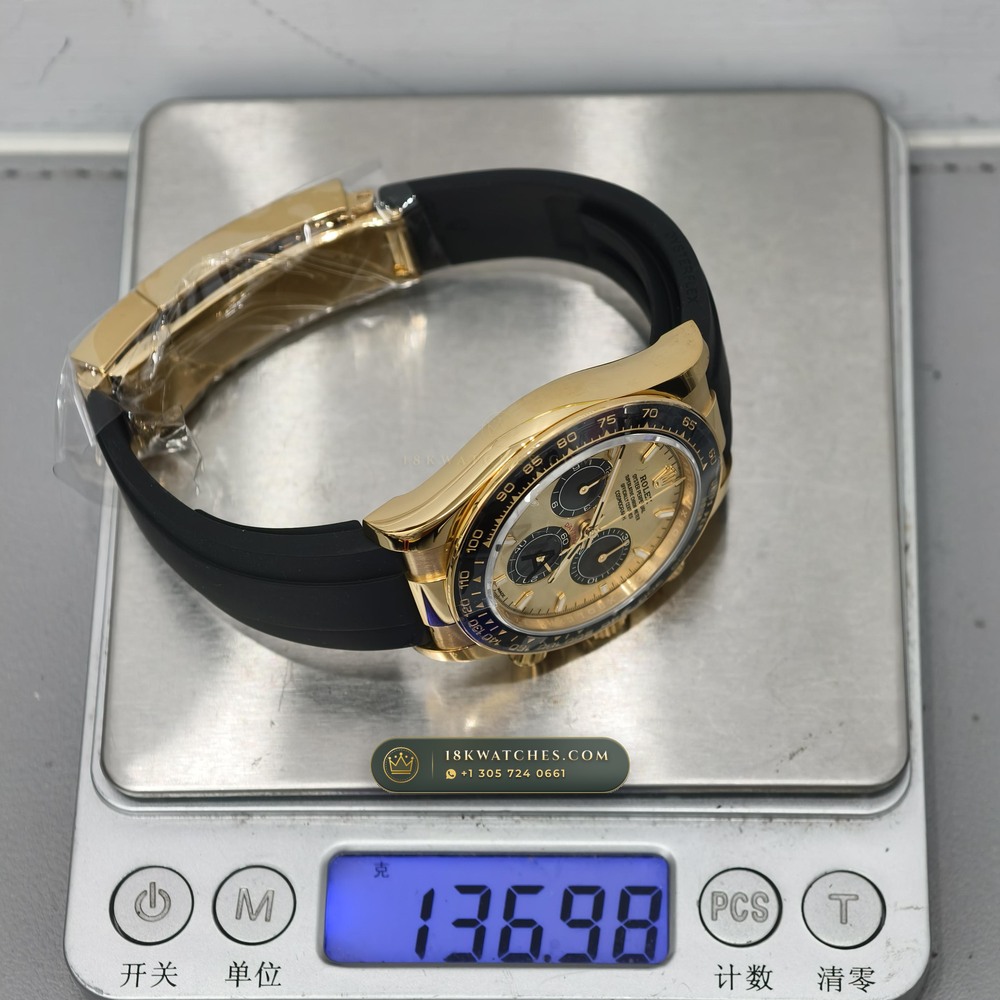 Rolex Cosmograph Daytona 18K Yellow Gold Chronometer Regulated Spec Ref. 126518LN — Studio Gallery Plate VII in 18K Yellow Gold Au750 (160.9g Verified Mass, Rolex Manufacture Cal. 4131 - 72h Power Reserve)