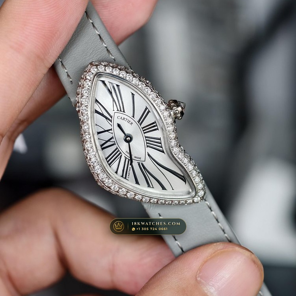 Cartier Crash de Cartier London Boutique Diamond Bezel 950 Platinum Ref. CRWHCH0006 — Studio Gallery Plate II in 950 Platinum Pt950 (73.7g Verified Mass, Cartier Manufacture Hand-Wound Cal. 8970 MC)