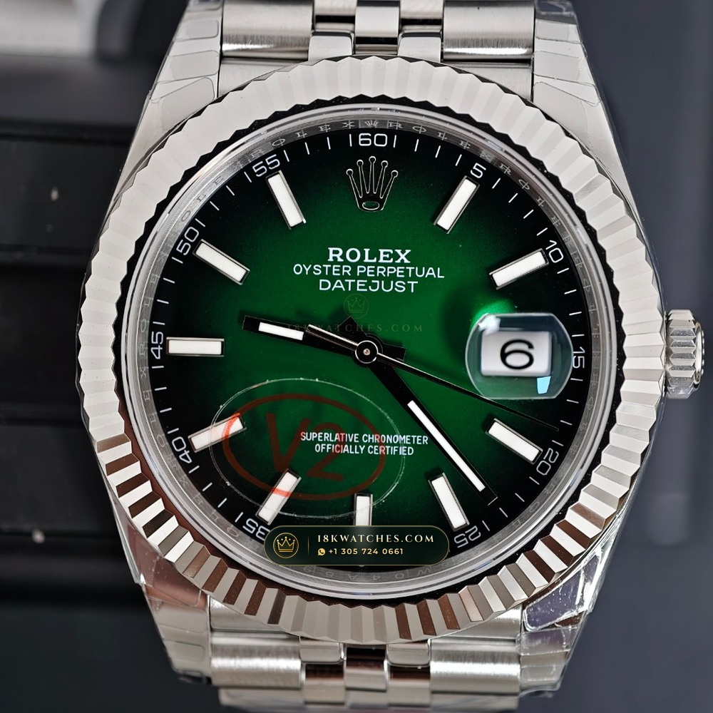 Rolex Datejust 41 Graduated Green Ombre Sunray Dial Ref. 126334