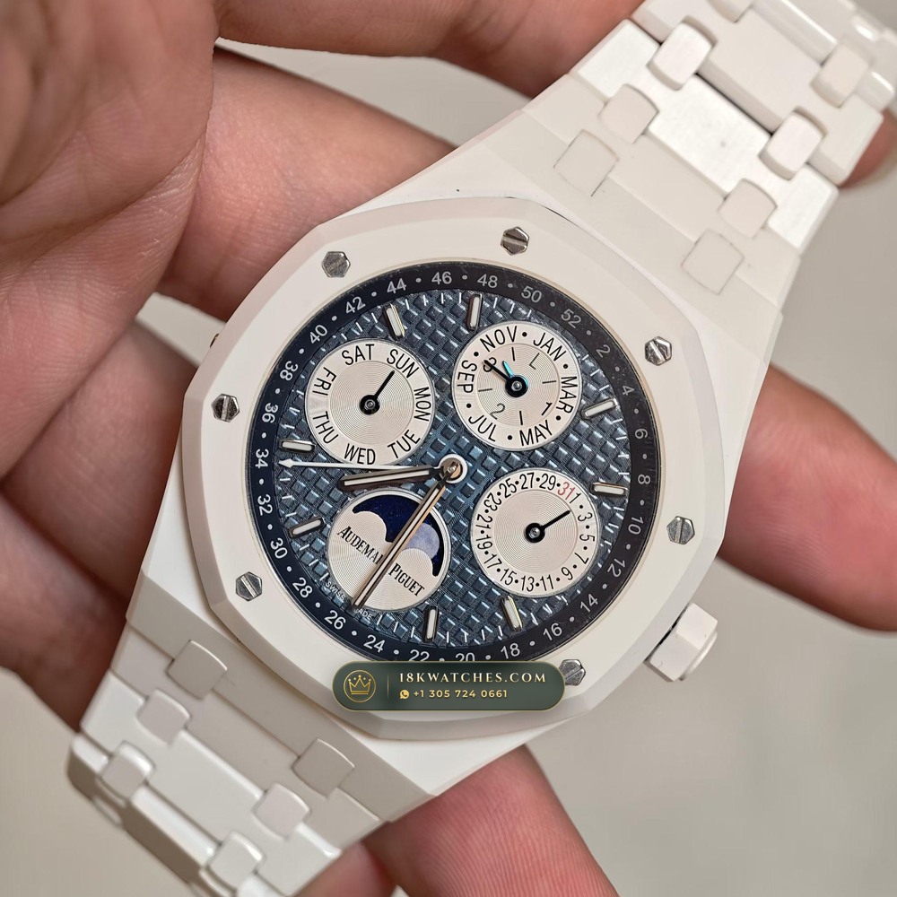 Audemars Piguet Royal Oak Perpetual Calendar 41mm Ref. 26579CB.00.1225CB.01 — Studio Gallery Plate III in 904L Stainless Steel Custom Architecture (137.7g Verified Mass, Audemars Piguet Cal. 5134 Ultra-Thin Perpetual)