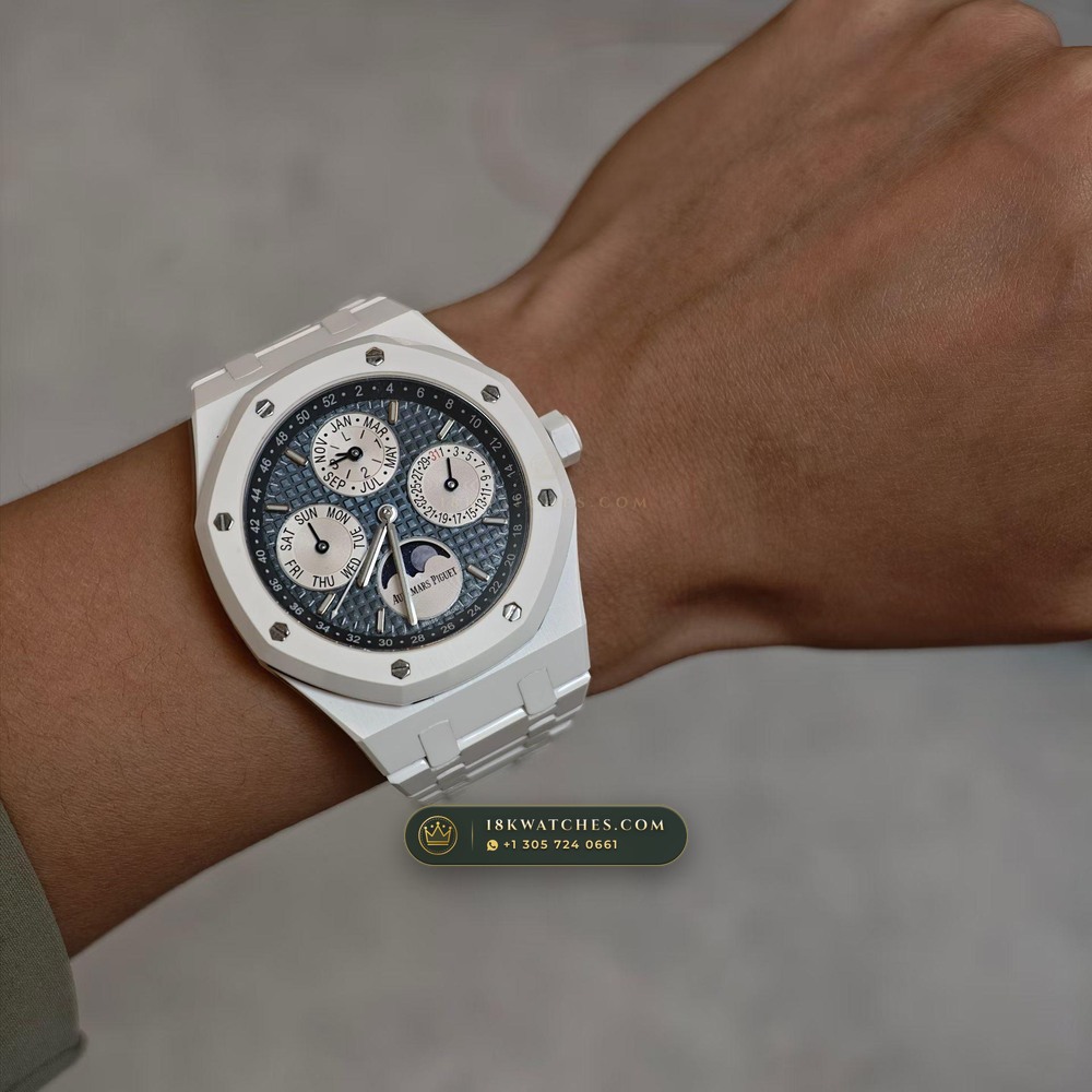 Audemars Piguet Royal Oak Perpetual Calendar 41mm Ref. 26579CB.00.1225CB.01 — Studio Gallery Plate IX in 904L Stainless Steel Custom Architecture (137.7g Verified Mass, Audemars Piguet Cal. 5134 Ultra-Thin Perpetual)