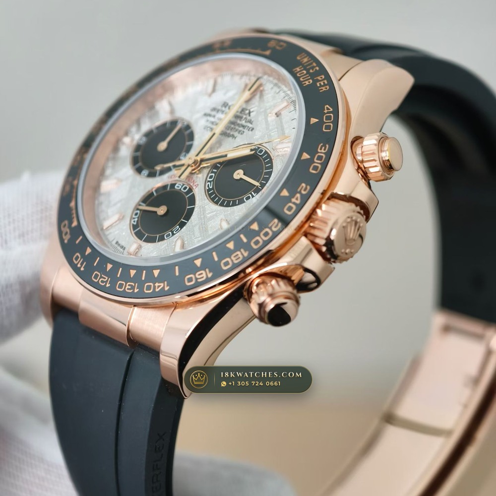 Rolex Cosmograph Daytona Gibeon Meteorite Dial 18K Everose Gold Ref. 126515 — Studio Gallery Plate V in 18K Rose Gold Au750 (160.9g Verified Mass, Rolex Manufacture Cal. 4131 - 72h Power Reserve)