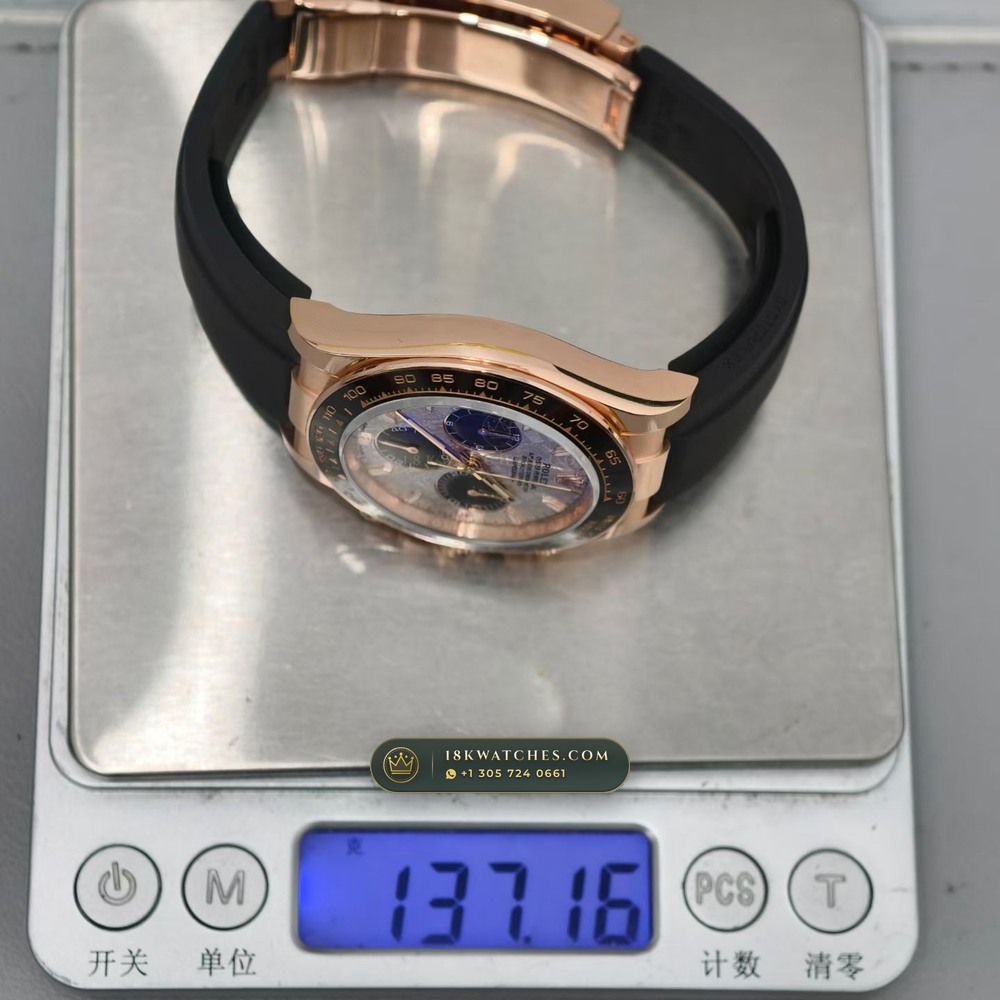 Rolex Cosmograph Daytona Gibeon Meteorite Dial 18K Everose Gold Ref. 126515 — Studio Gallery Plate IX in 18K Rose Gold Au750 (160.9g Verified Mass, Rolex Manufacture Cal. 4131 - 72h Power Reserve)