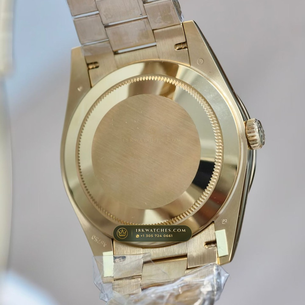 Rolex Day-Date 40 Iridescent Natural Mother-of-Pearl Dial Diamond-Set Bezel 18K Yellow Gold Ref. 228348RBR — Studio Gallery Plate VII in 18K Yellow Gold Au750 (210.3g Verified Mass, Rolex Manufacture Cal. 3255 - 70h Power Reserve)