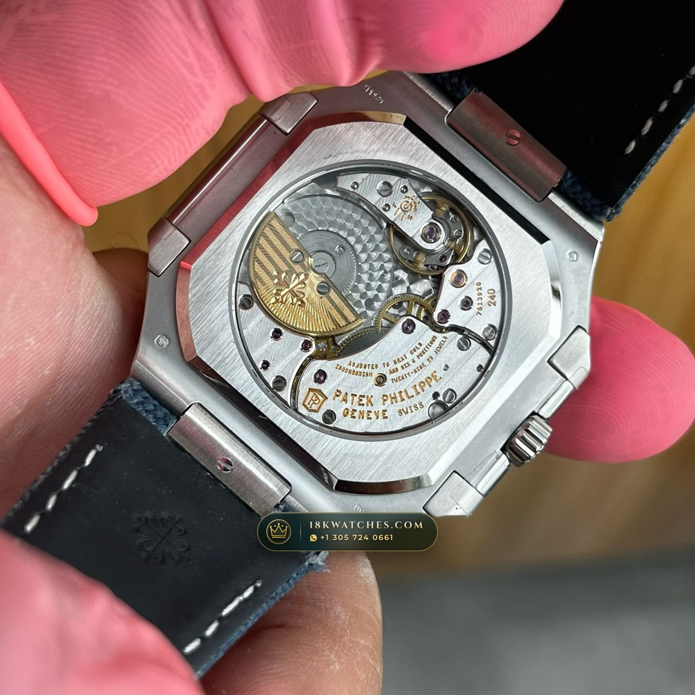Patek Philippe Cubitus Grand Date Day and Moon Phases 950 Platinum Ref. 5822P-001 — Studio Gallery Plate IV in 950 Platinum Pt950 (156.1g Verified Mass, Patek Philippe Cal. 240 PS CI J LU - 22K Gold Micro-Rotor)