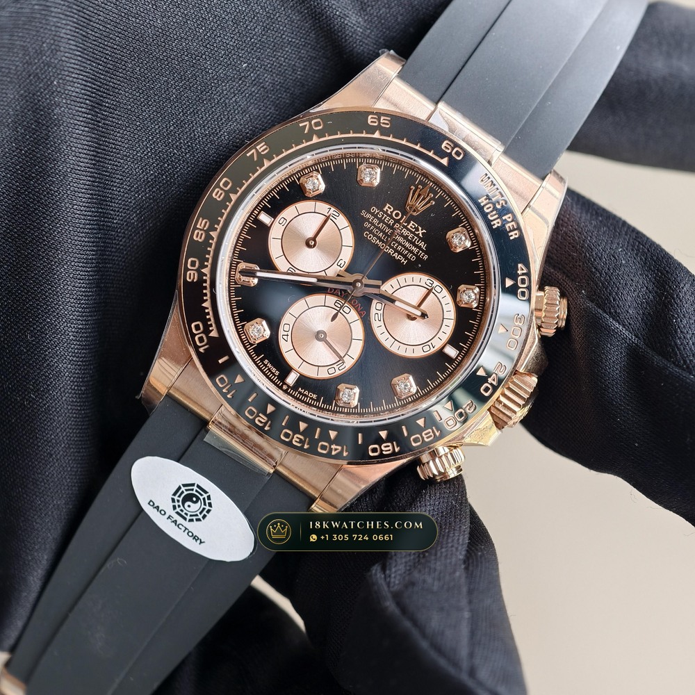 Rolex Cosmograph Daytona 18K Everose Gold Deep Crystal Optics Ref. 126515LN — Studio Gallery Plate II in 18K Rose Gold Au750 (160.1g Verified Mass, Rolex Manufacture Cal. 4131 - 72h Power Reserve)