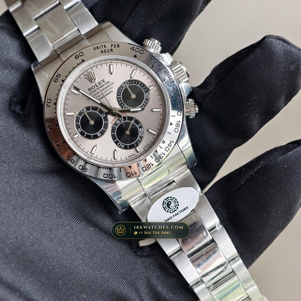 Rolex Cosmograph Daytona 18K White Gold Deep Crystal Optics Ref. 126509 — Studio Gallery Plate II in 18K White Gold Au750 (216.3g Verified Mass, Rolex Manufacture Cal. 4131 - 72h Power Reserve)