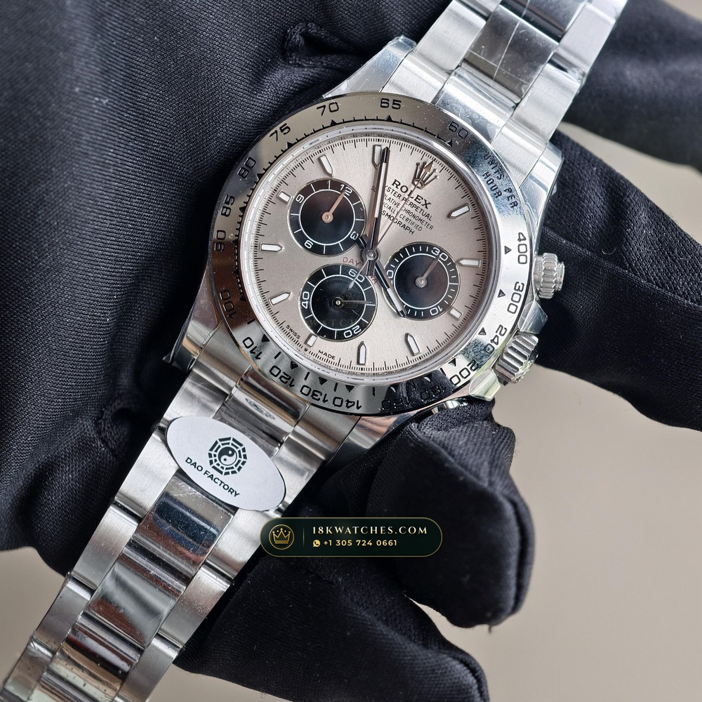 Rolex Cosmograph Daytona 18K White Gold Deep Crystal Optics Ref. 126509 — Studio Gallery Plate III in 18K White Gold Au750 (216.3g Verified Mass, Rolex Manufacture Cal. 4131 - 72h Power Reserve)
