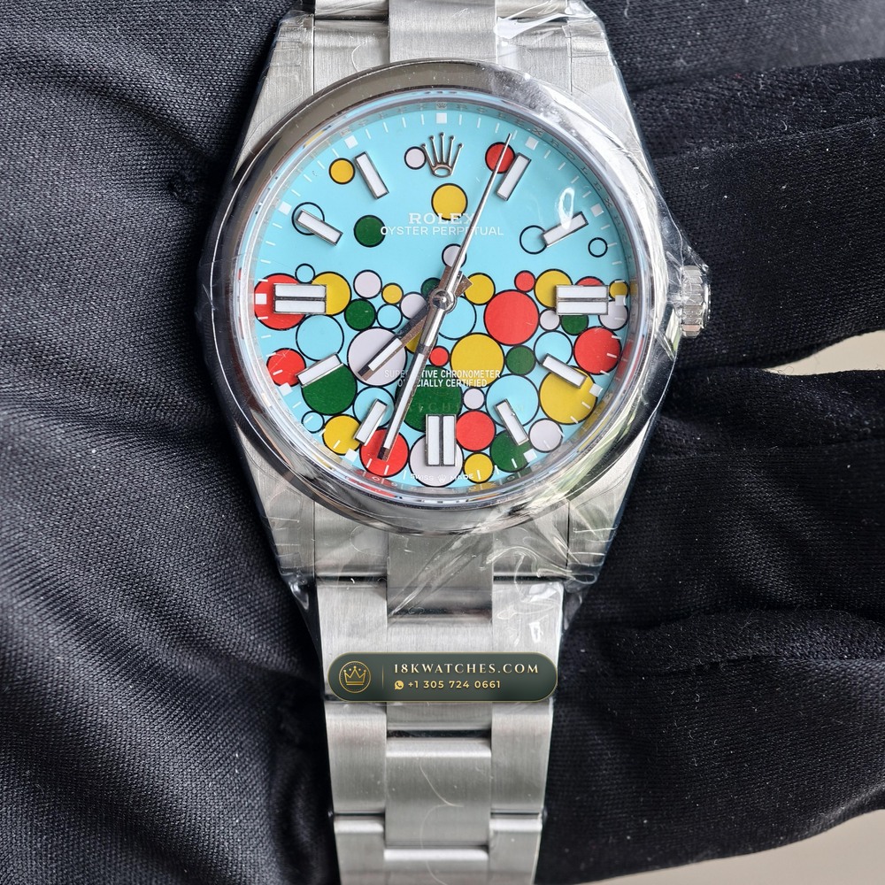 Rolex Oyster Perpetual 41 Celebration Turquoise Motif Dial Ref. 124300
