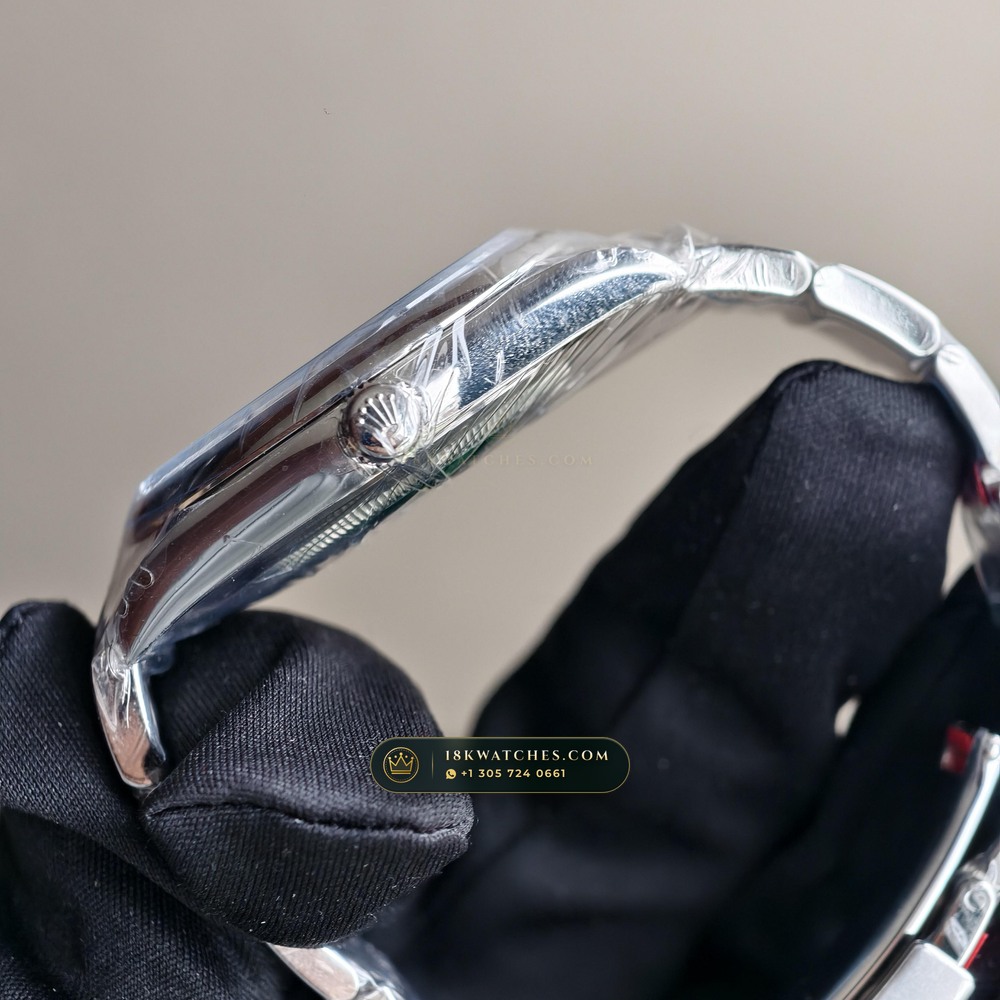 Rolex Oyster Perpetual 41 Celebration Turquoise Motif Dial Ref. 124300 — Studio Gallery Plate IV in 904L Stainless Steel Custom Architecture (136.2g Verified Mass, Rolex Manufacture Cal. 3230 - 70h Power Reserve)