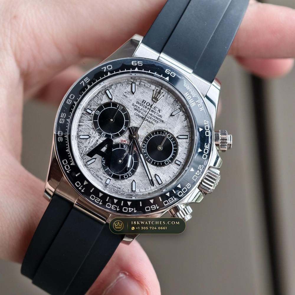 Rolex Cosmograph Daytona Gibeon Meteorite Dial 18K White Gold Ref. 126519 — Studio Gallery Plate III in 18K White Gold Au750 (160.6g Verified Mass, Rolex Manufacture Cal. 4131 - 72h Power Reserve)