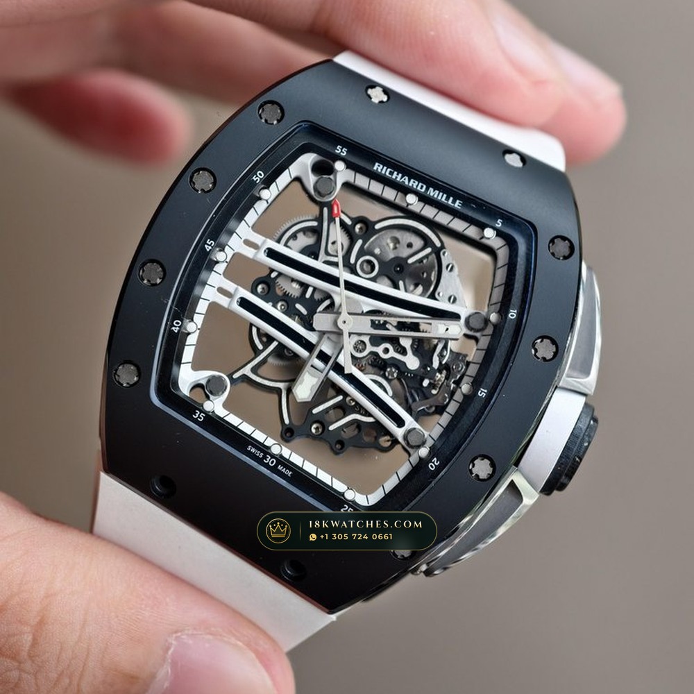 Richard Mille RM 61-01 Yohan Blake Asymmetric Carbon TPT Skeleton — Studio Gallery Plate III in Carbon TPT & Grade 5 Titanium (55.6g Verified Mass, Richard Mille Cal. RMUL2 Free-Sprung Skeleton)