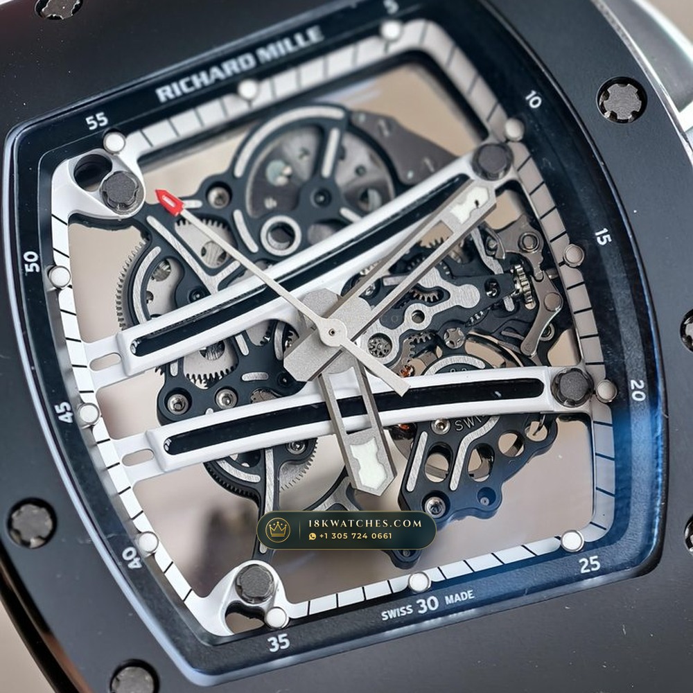 Richard Mille RM 61-01 Yohan Blake Asymmetric Carbon TPT Skeleton — Studio Gallery Plate IV in Carbon TPT & Grade 5 Titanium (55.6g Verified Mass, Richard Mille Cal. RMUL2 Free-Sprung Skeleton)
