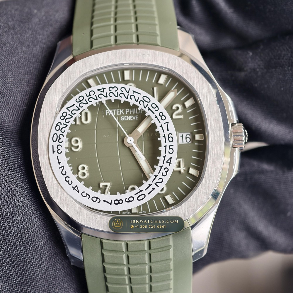 Patek Philippe Aquanaut Jumbo 42.2mm 18K White Gold Sapphire Caseback Spec Ref. 5168G — Studio Gallery Plate VI in 18K White Gold Au750 (120.4g Verified Mass, Patek Philippe Cal. 324 S C - 21K Gold Rotor)