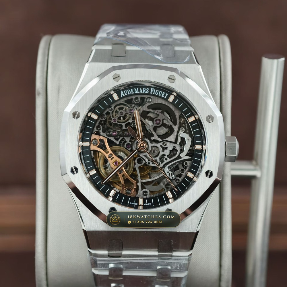 Audemars Piguet Royal Oak Double Balance Wheel Openworked 41mm Chronometer Regulated Spec Ref. 15407ST.OO.1220ST.01