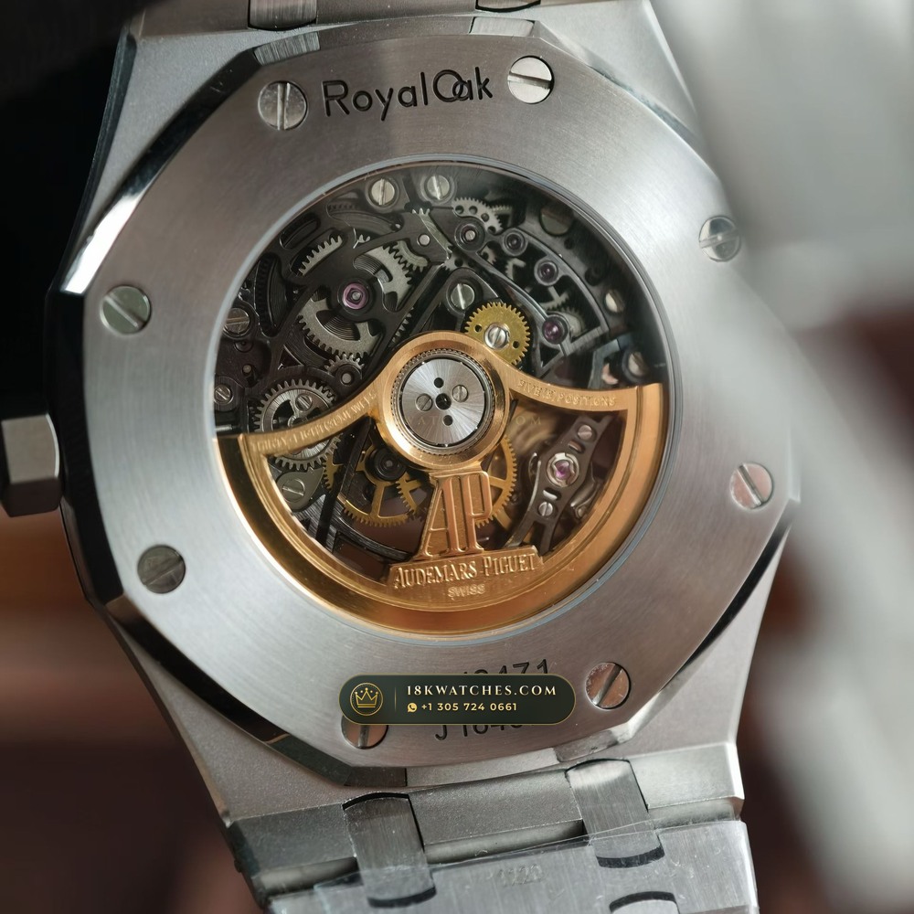 Audemars Piguet Royal Oak Double Balance Wheel Openworked 41mm Chronometer Regulated Spec Ref. 15407ST.OO.1220ST.01 — Studio Gallery Plate VII in 904L Stainless Steel Custom Architecture (161.8g Verified Mass, Audemars Piguet Cal. 3132 Dual-Balance Openworked)