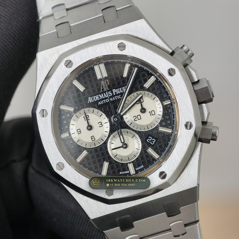 Audemars Piguet Royal Oak Selfwinding Chronograph 41mm Ref. 26331ST — Studio Gallery Plate IV in 904L Stainless Steel Custom Architecture (180.7g Verified Mass, Audemars Piguet Cal. 2385 Column-Wheel Chronograph)