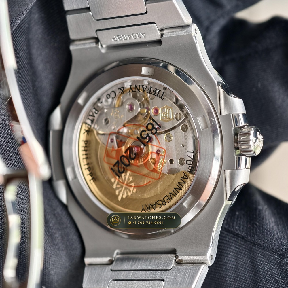 Patek Philippe Nautilus Self-Winding Tiffany Blue Dial Hand-Finished Buff Dial Ref. 5711/1A-018 — Studio Gallery Plate VI in 904L Stainless Steel Custom Architecture (115.2g Verified Mass, Patek Philippe Cal. 26-330 S C / Cal. 324 S C - 21K Gold Rotor)