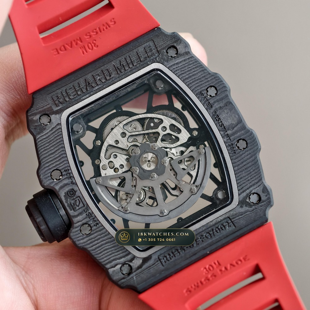 Richard Mille RM 35-02 Rafael Nadal Automatic Carbon TPT Skeleton — Studio Gallery Plate VII in Carbon TPT & Grade 5 Titanium (50.2g Verified Mass, Richard Mille Cal. RMAL1 Variable-Geometry Rotor)