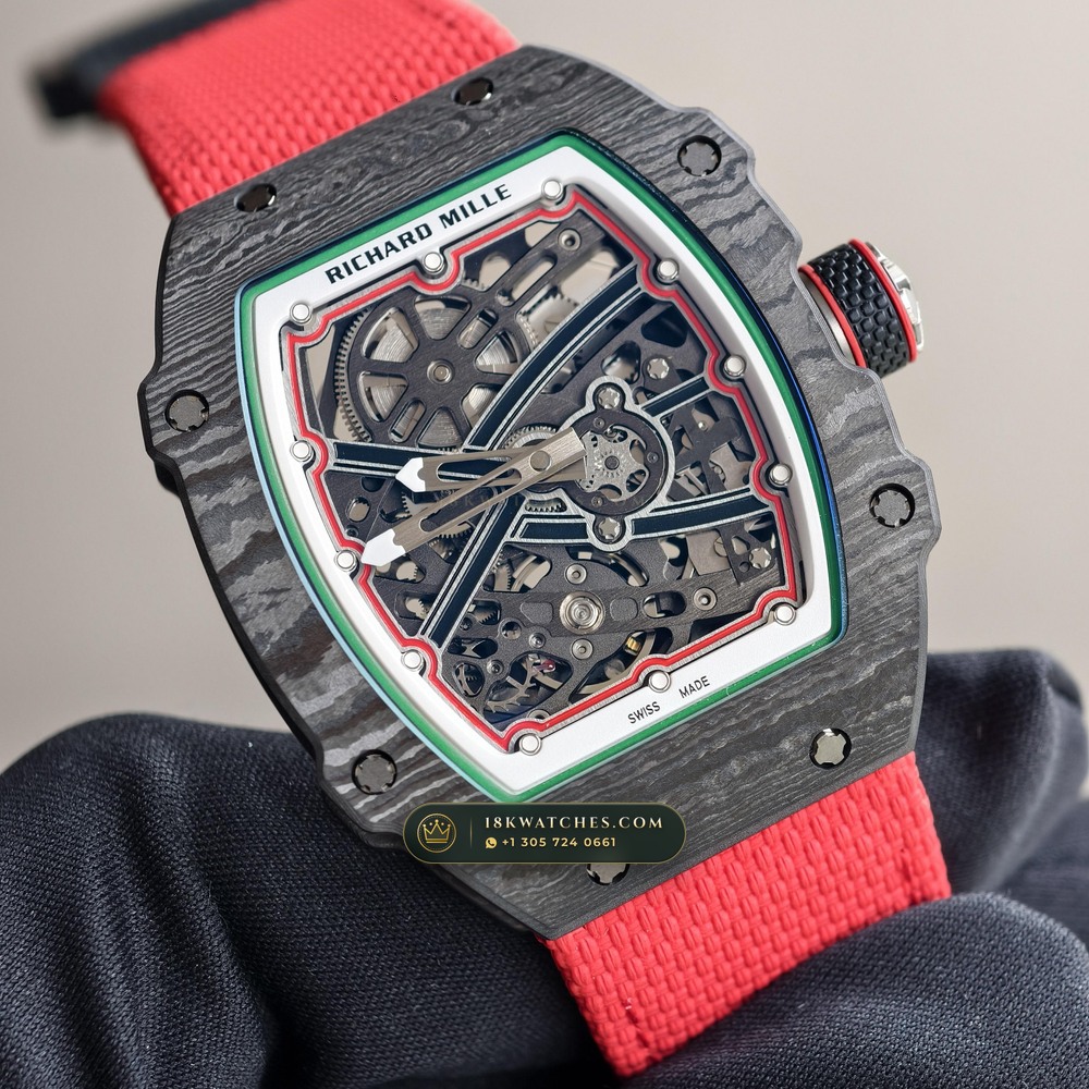 Richard Mille RM 67-02 Automatic Extra-Flat Italy Limited Edition Chronometer Regulated Spec — Studio Gallery Plate II in Carbon TPT & Grade 5 Titanium (33.6g Verified Mass, Richard Mille Cal. CRMA7 Skeletonized Titanium)