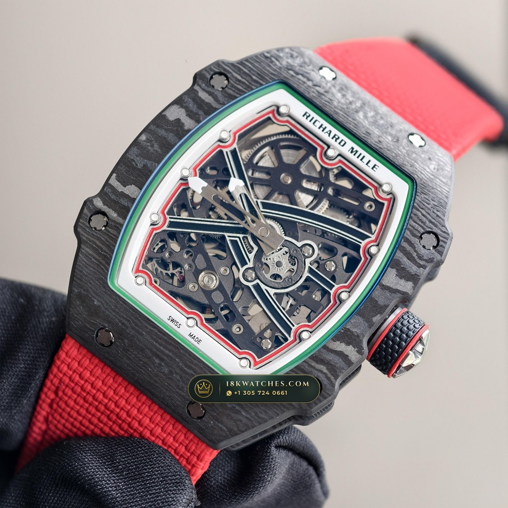 Richard Mille RM 67-02 Automatic Extra-Flat Italy Limited Edition Chronometer Regulated Spec — Studio Gallery Plate III in Carbon TPT & Grade 5 Titanium (33.6g Verified Mass, Richard Mille Cal. CRMA7 Skeletonized Titanium)