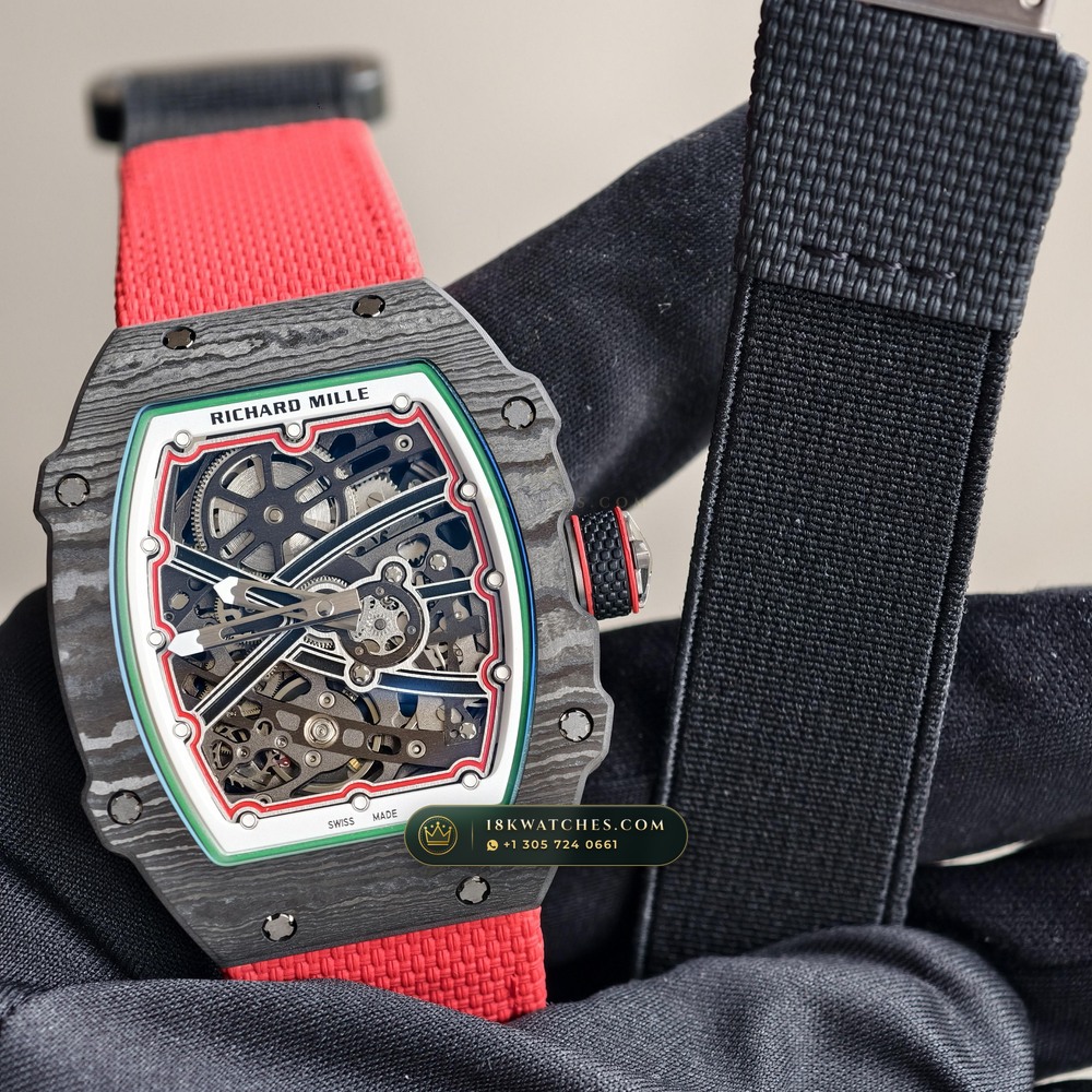Richard Mille RM 67-02 Automatic Extra-Flat Italy Limited Edition Chronometer Regulated Spec — Studio Gallery Plate IX in Carbon TPT & Grade 5 Titanium (33.6g Verified Mass, Richard Mille Cal. CRMA7 Skeletonized Titanium)