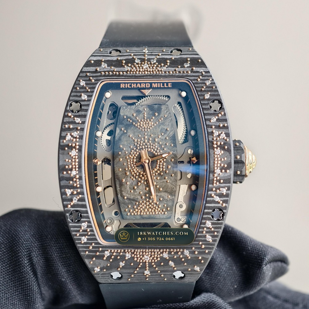Richard Mille RM 07-01 Automatic Tonneau Dark Night Carbon TPT & Gold Leaf 5-Axis CNC Case
