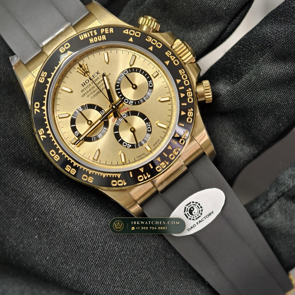 Rolex Cosmograph Daytona 18K Yellow Gold Deep Crystal Optics Ref. 126518LN — Studio Gallery Plate II in 18K Yellow Gold Au750 (160.7g Verified Mass, Rolex Manufacture Cal. 4131 - 72h Power Reserve)