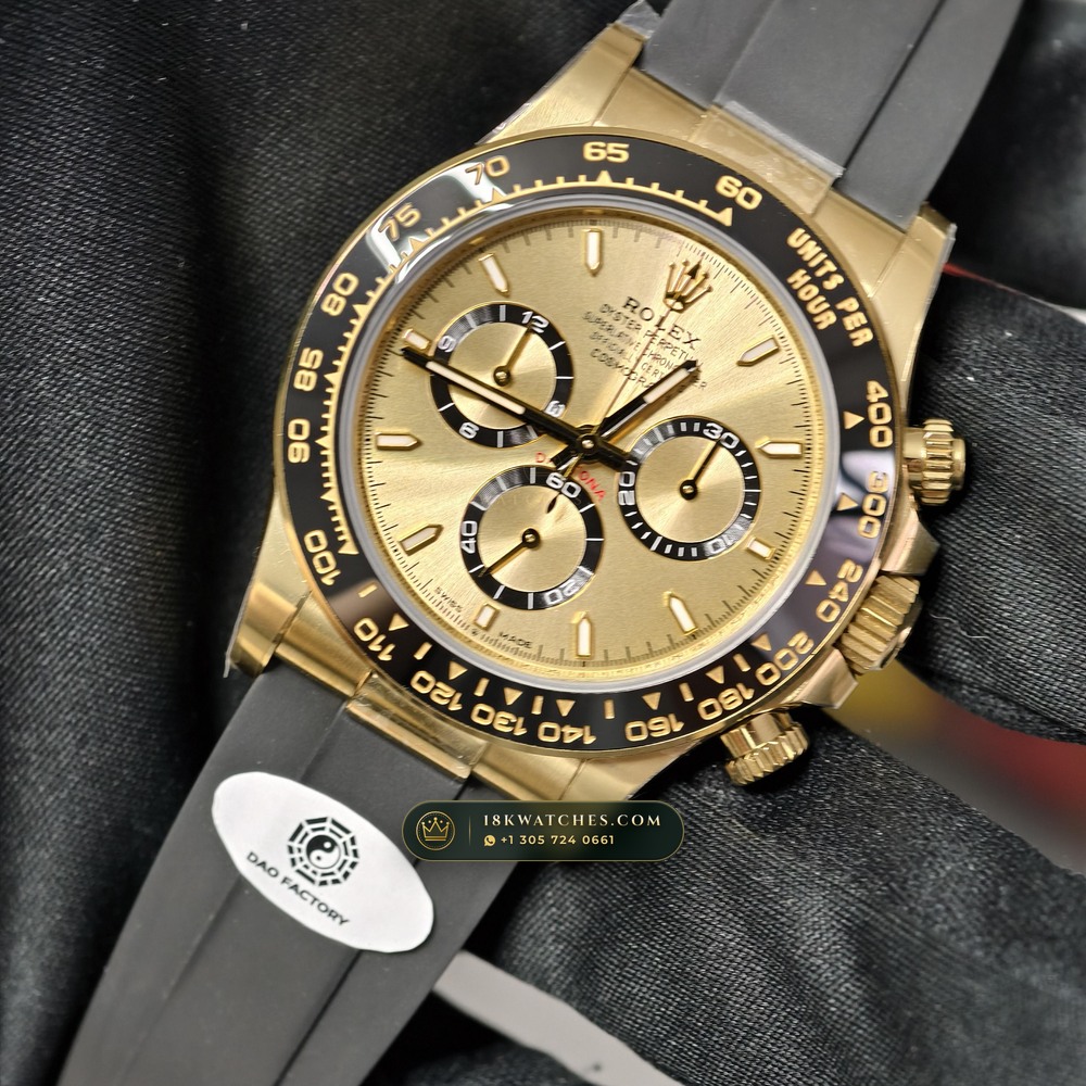 Rolex Cosmograph Daytona 18K Yellow Gold Deep Crystal Optics Ref. 126518LN — Studio Gallery Plate III in 18K Yellow Gold Au750 (160.7g Verified Mass, Rolex Manufacture Cal. 4131 - 72h Power Reserve)