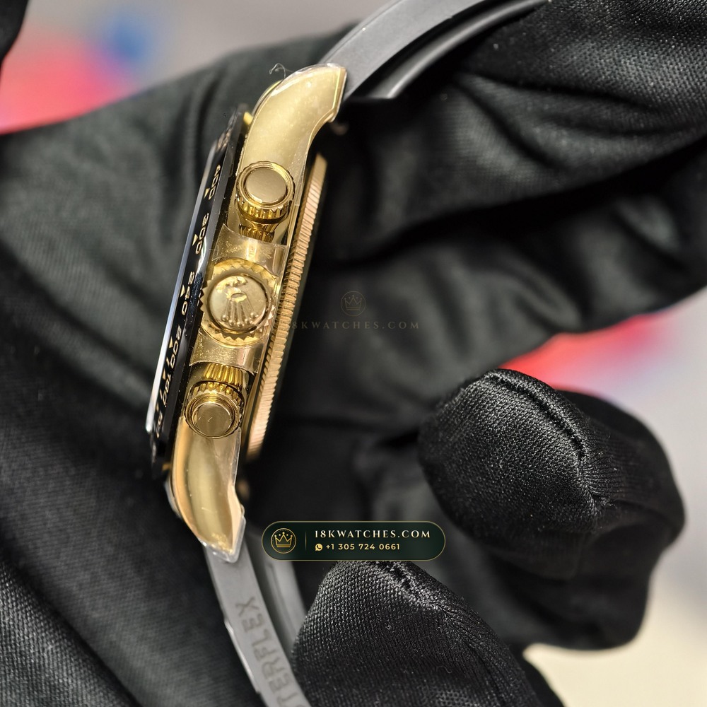 Rolex Cosmograph Daytona 18K Yellow Gold Deep Crystal Optics Ref. 116518LN — Studio Gallery Plate VI in 18K Yellow Gold Au750 (160.7g Verified Mass, Rolex Manufacture Cal. 4130 - 72h Power Reserve)