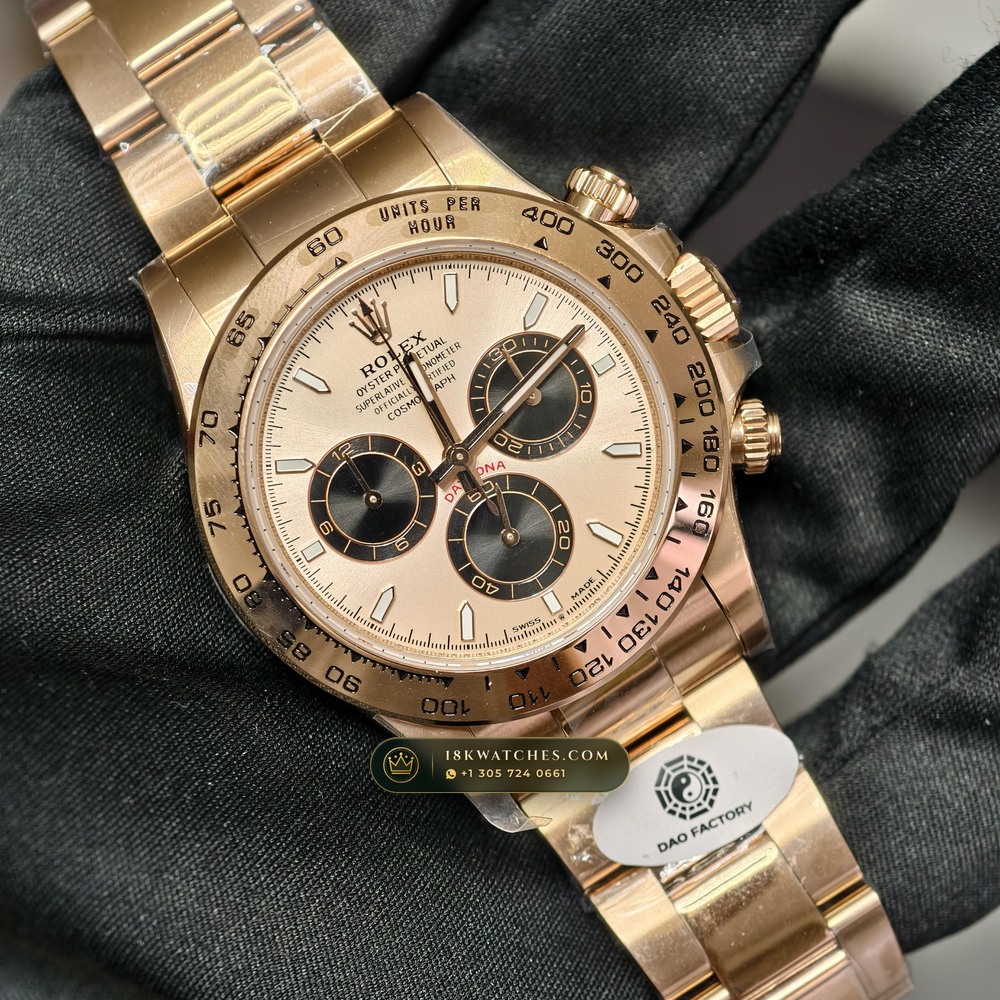 Rolex Cosmograph Daytona 18K Everose Gold Deep Crystal Optics Ref. 126505 — Studio Gallery Plate II in 18K Rose Gold Au750 (216.9g Verified Mass, Rolex Manufacture Cal. 4131 - 72h Power Reserve)