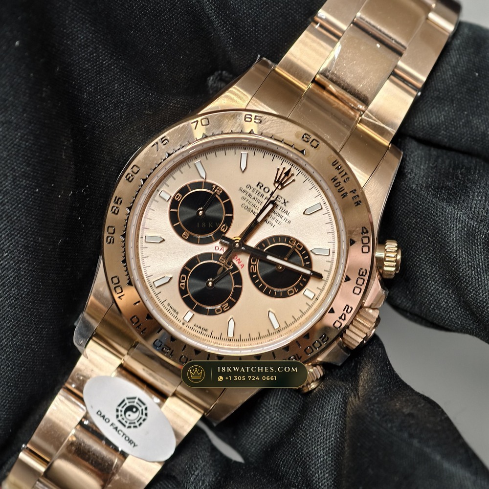 Rolex Cosmograph Daytona 18K Everose Gold Deep Crystal Optics Ref. 126505 — Studio Gallery Plate III in 18K Rose Gold Au750 (216.9g Verified Mass, Rolex Manufacture Cal. 4131 - 72h Power Reserve)