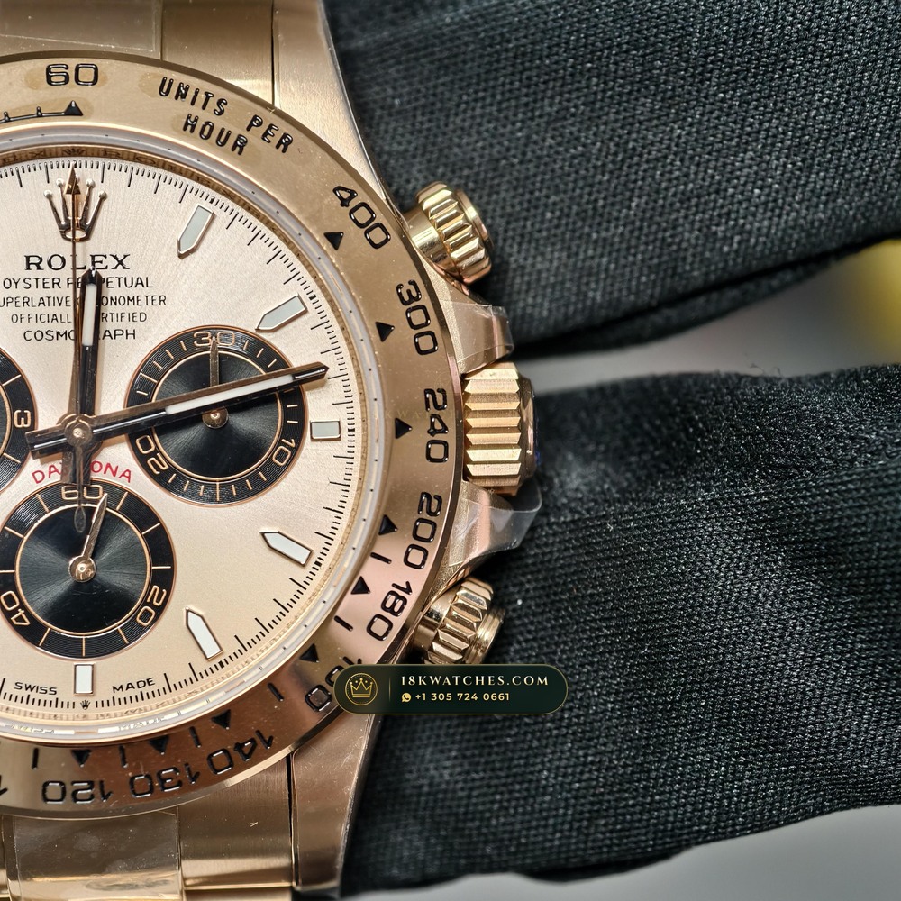 Rolex Cosmograph Daytona 18K Everose Gold Deep Crystal Optics Ref. 126505 — Studio Gallery Plate IV in 18K Rose Gold Au750 (216.9g Verified Mass, Rolex Manufacture Cal. 4131 - 72h Power Reserve)