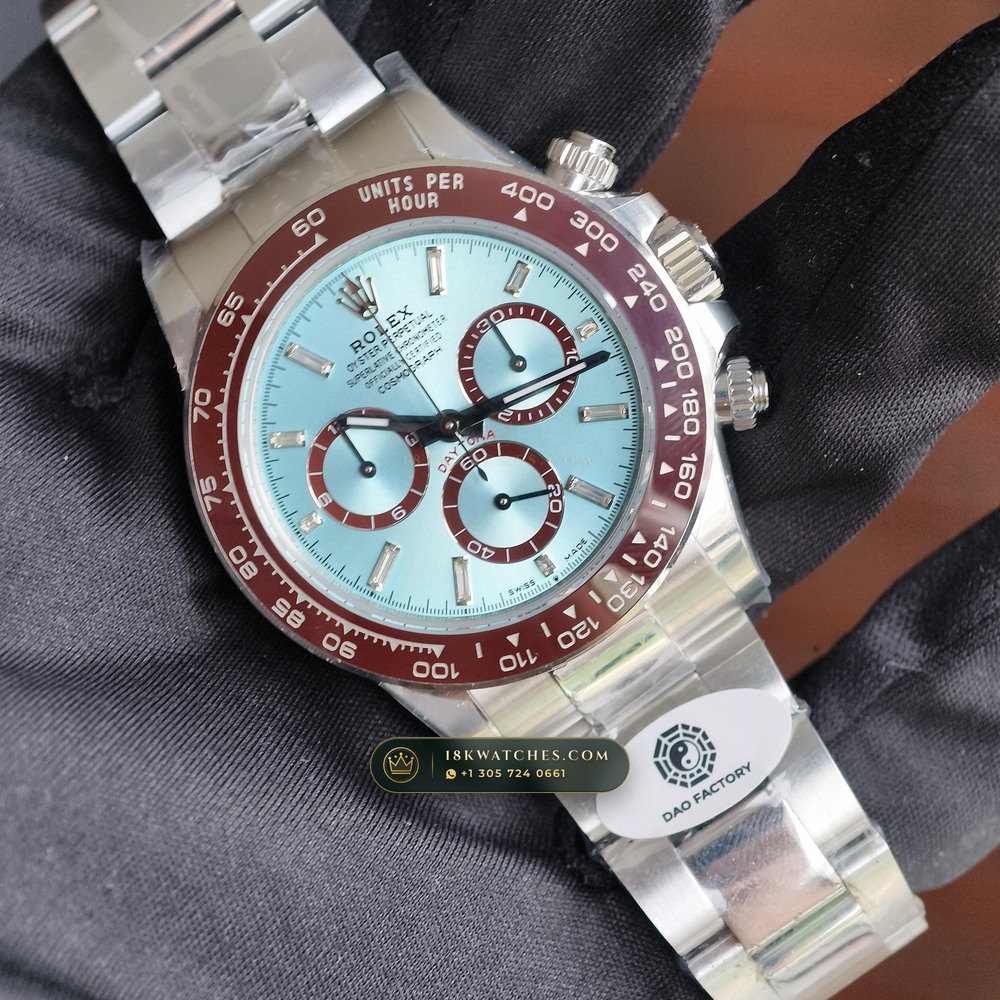 Rolex Cosmograph Daytona Platona Ice-Blue Dial 950 Platinum Ref. 126506 — Studio Gallery Plate II in 950 Platinum Pt950 (282.1g Verified Mass, Rolex Manufacture Cal. 4131 - 72h Power Reserve)