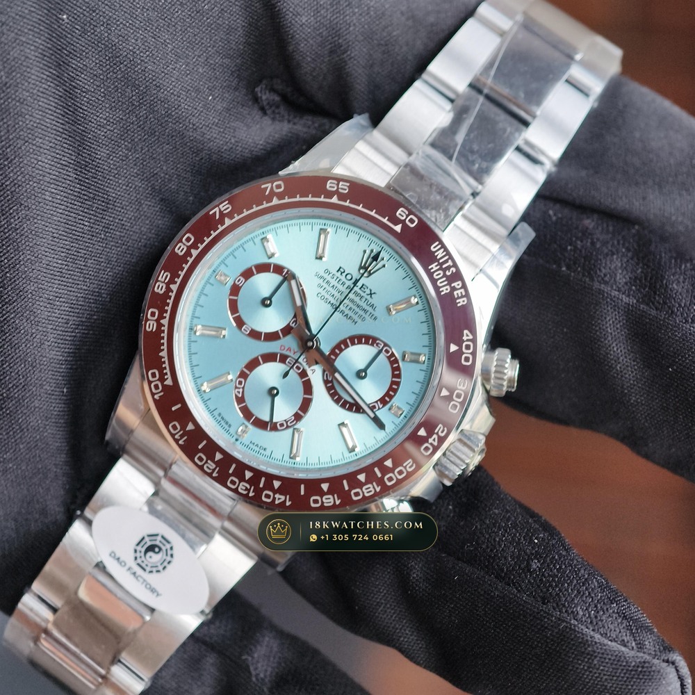 Rolex Cosmograph Daytona Platona Ice-Blue Dial 950 Platinum Ref. 126506 — Studio Gallery Plate III in 950 Platinum Pt950 (282.1g Verified Mass, Rolex Manufacture Cal. 4131 - 72h Power Reserve)