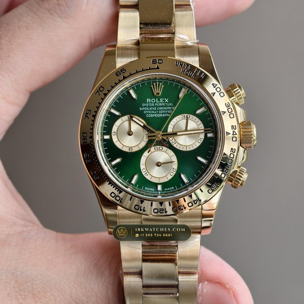 Rolex Cosmograph Daytona John Mayer II Emerald & Gold Dial 18K Yellow Gold Ref. 126508