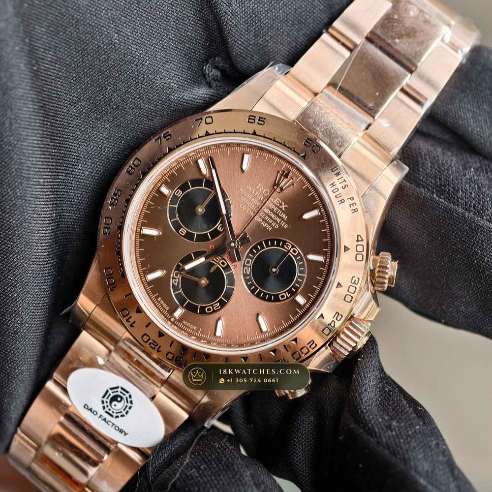 Rolex Cosmograph Daytona 18K Everose Gold Chronometer Regulated Spec Ref. 126505 — Studio Gallery Plate III in 18K Rose Gold Au750 (216.6g Verified Mass, Rolex Manufacture Cal. 4131 - 72h Power Reserve)