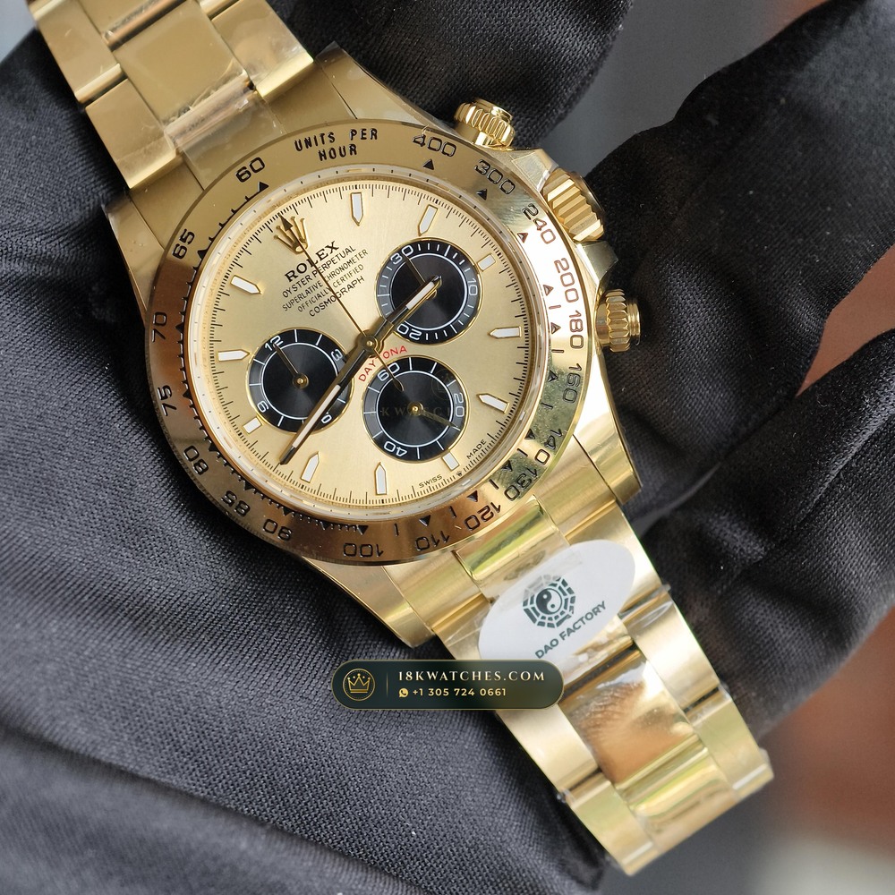 Rolex Cosmograph Daytona 18K Yellow Gold Chronometer Regulated Spec Ref. 126508 — Studio Gallery Plate II in 18K Yellow Gold Au750 (216.5g Verified Mass, Rolex Manufacture Cal. 4131 - 72h Power Reserve)