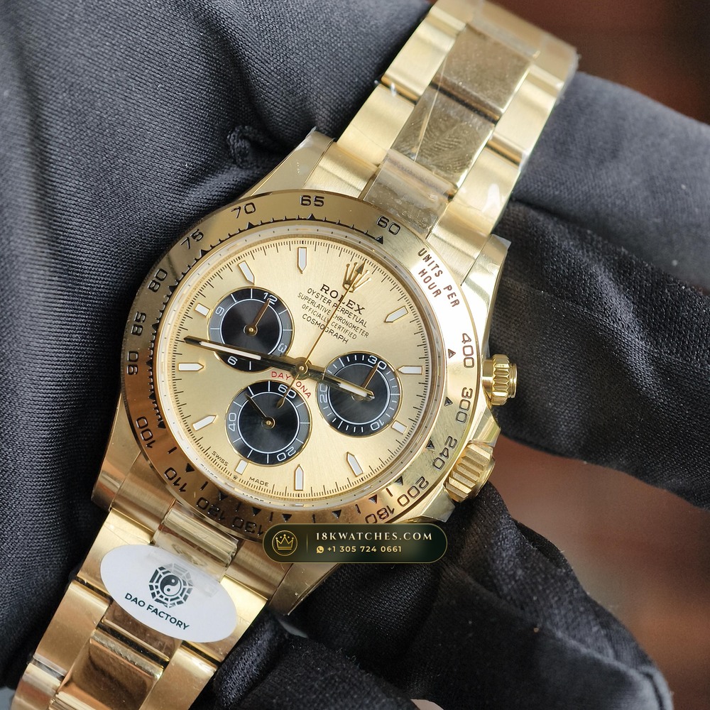 Rolex Cosmograph Daytona 18K Yellow Gold Chronometer Regulated Spec Ref. 126508 — Studio Gallery Plate III in 18K Yellow Gold Au750 (216.5g Verified Mass, Rolex Manufacture Cal. 4131 - 72h Power Reserve)
