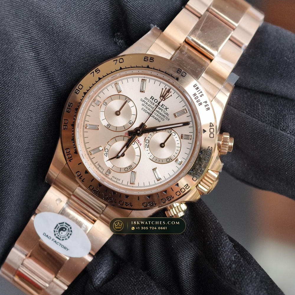 Rolex Cosmograph Daytona 18K Everose Gold Geneva Atelier Spec Ref. 116505 — Studio Gallery Plate III in 18K Rose Gold Au750 (216.6g Verified Mass, Rolex Manufacture Cal. 4130 - 72h Power Reserve)