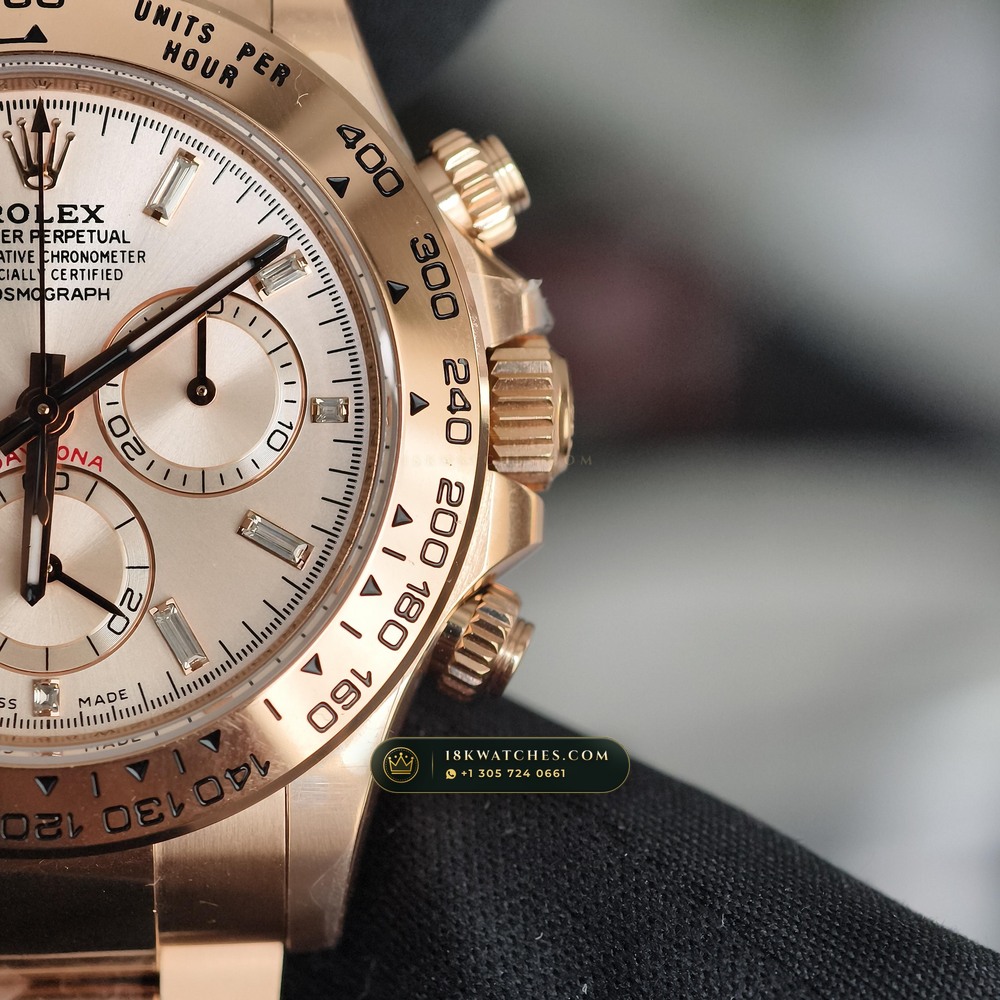 Rolex Cosmograph Daytona 18K Everose Gold Geneva Atelier Spec Ref. 116505 — Studio Gallery Plate IV in 18K Rose Gold Au750 (216.6g Verified Mass, Rolex Manufacture Cal. 4130 - 72h Power Reserve)