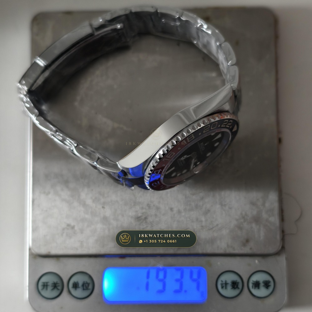 Rolex GMT-Master II Graduated Royal Blue Sunburst Dial 18K White Gold Ref. 126719BLRO — Studio Gallery Plate VI in 18K White Gold Au750 (225.1g Verified Mass, Rolex Manufacture Cal. 3285 - 70h Power Reserve)