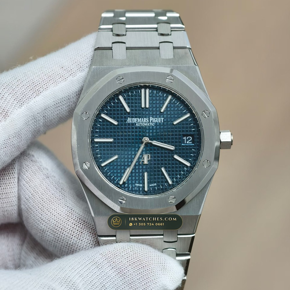 Audemars Piguet Royal Oak Jumbo Extra-Thin 39mm Custom Tapestry Dial 22K Gold Rotor Ref. 15202ST
